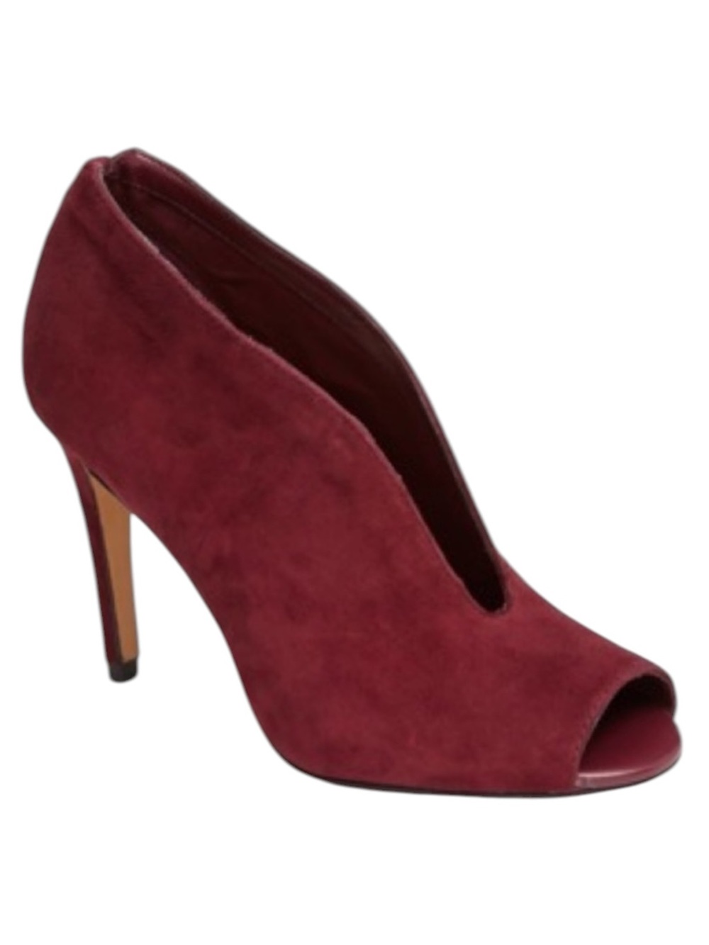 Halogen Katrina Bootie Burgundy Suede Studded Peep Toe Shooties Size 8.5 EUC